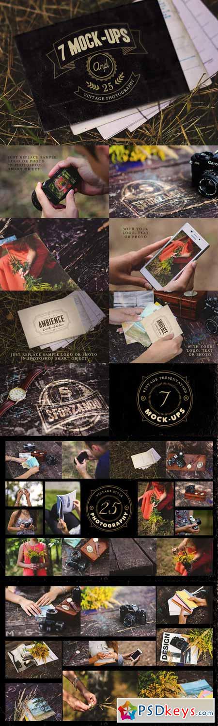 7 vintage mock-ups + 25 photos 78383