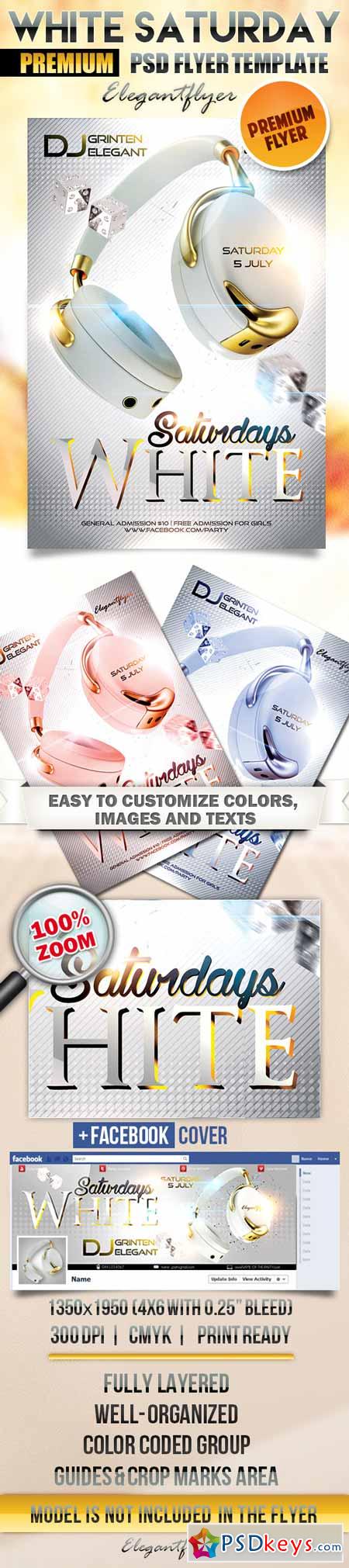 White Saturday  Flyer PSD Template + Facebook Cover