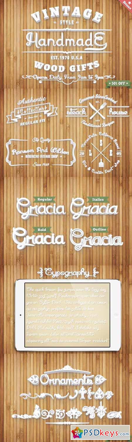 Gracia Typeface (50% Off) 96034