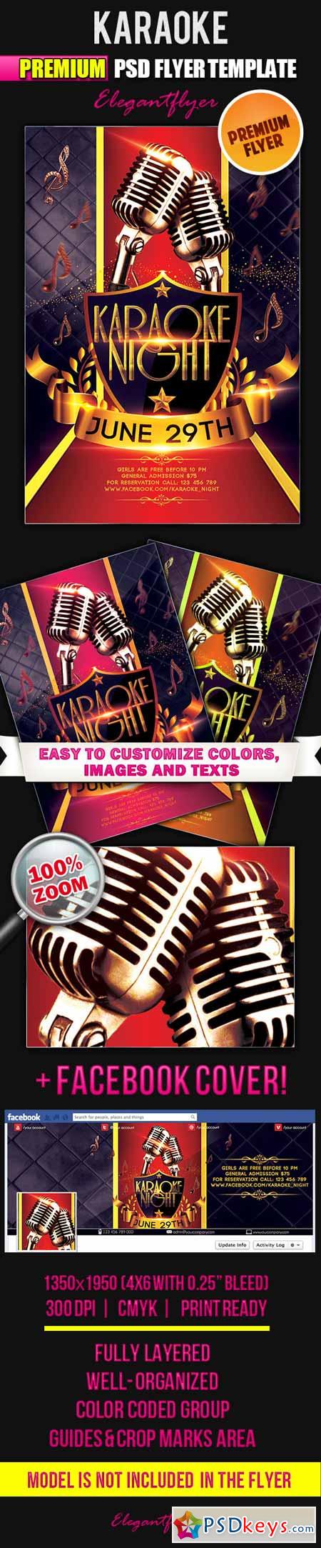 Karaoke – Flyer PSD Template + Facebook Cover