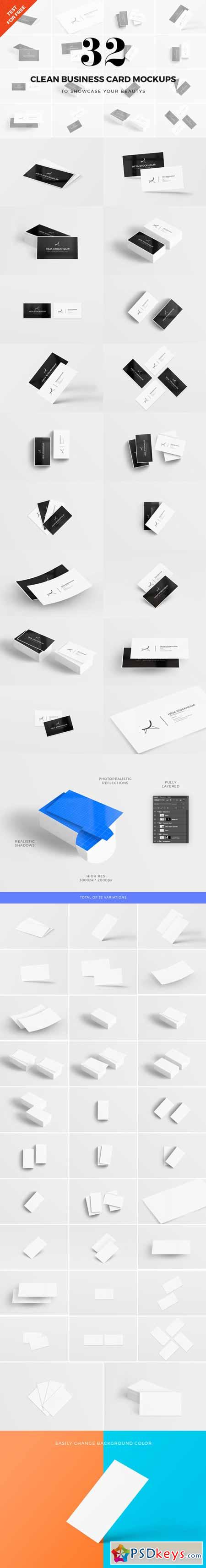 32 Clean Business Card Mockups 339621