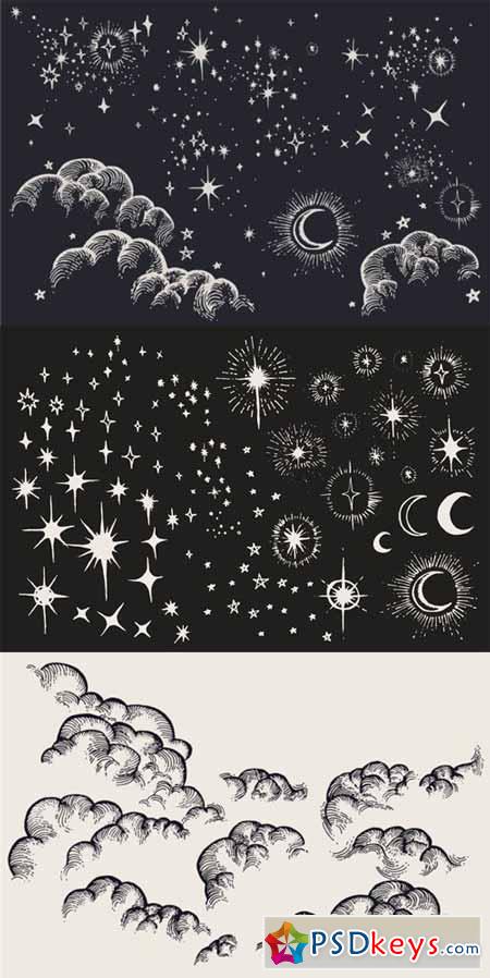 Star, Moon, Cloud, Sky Drawings 102087