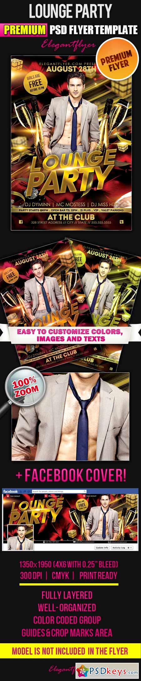 Lounge Party – Flyer PSD Template + Facebook Cover