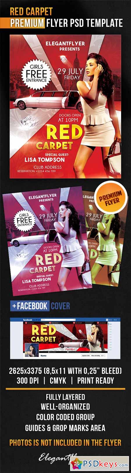 Red Carpet – Flyer PSD Template + Facebook Cover
