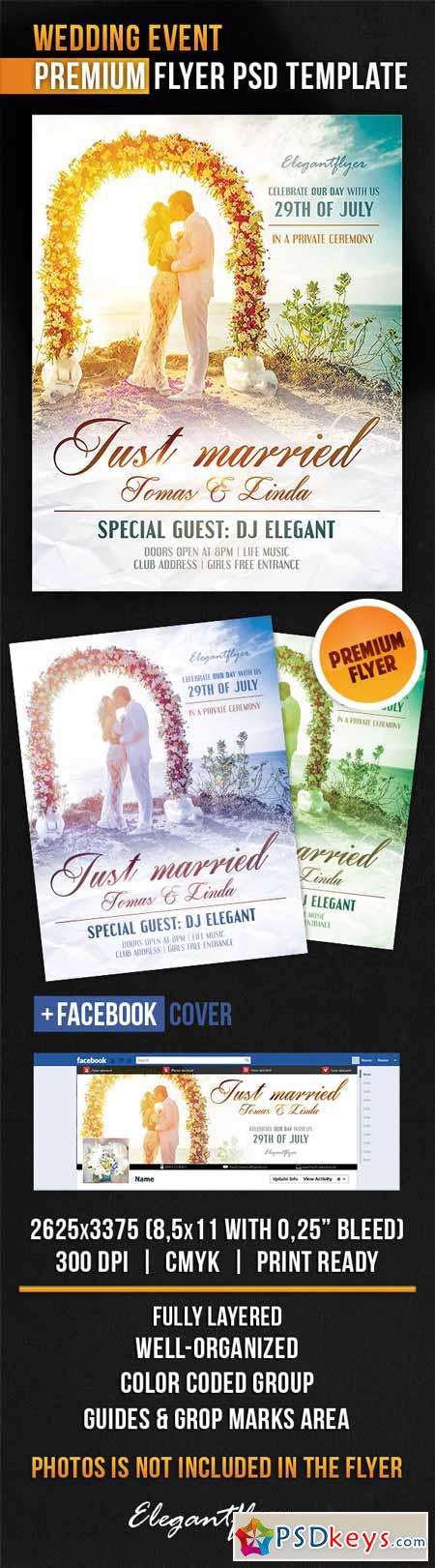 Wedding Event – Flyer PSD Template + Facebook Cover 4