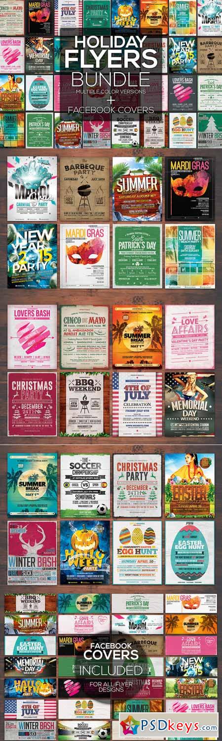 20 Holiday Flyers + FB Covers 344387