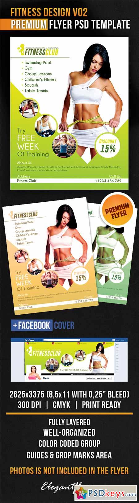 Fitness Design V02 – Flyer PSD Template + Facebook Cover
