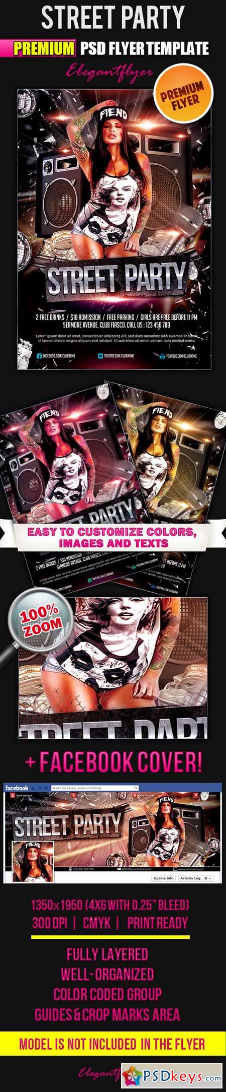 Street Party – Flyer PSD Template + Facebook Cover