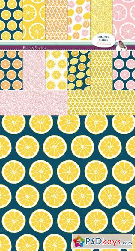 Summer Citrus Digital Lemon Patterns 55190