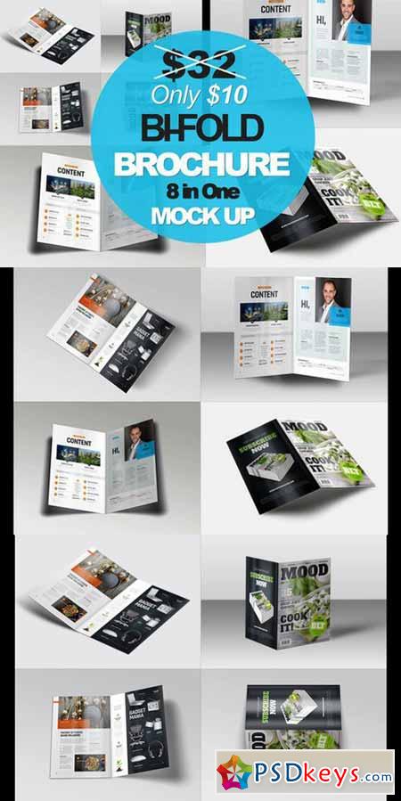 Bi-Fold Brochure Mock-Ups 348431