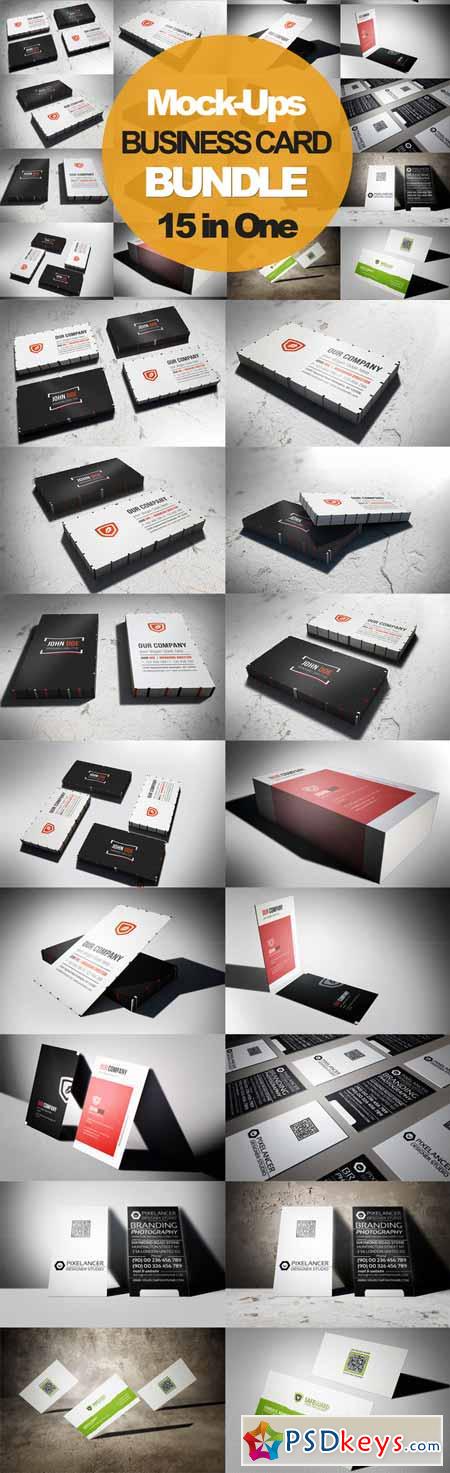 15 in 1 Business Card Mock-Ups 350230