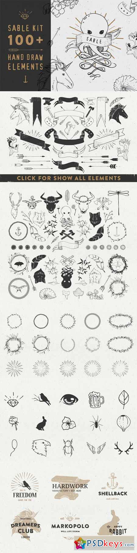 Sable Kit - hand drawn collection 47469