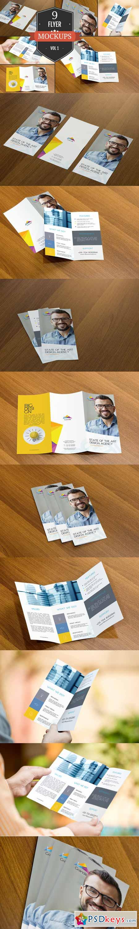 Attractive Flyer Mockup PSDs Vol. 1 351435