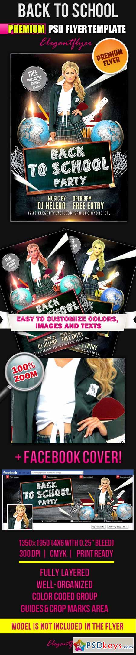 Back to School – Flyer PSD Template + Facebook Cover 5
