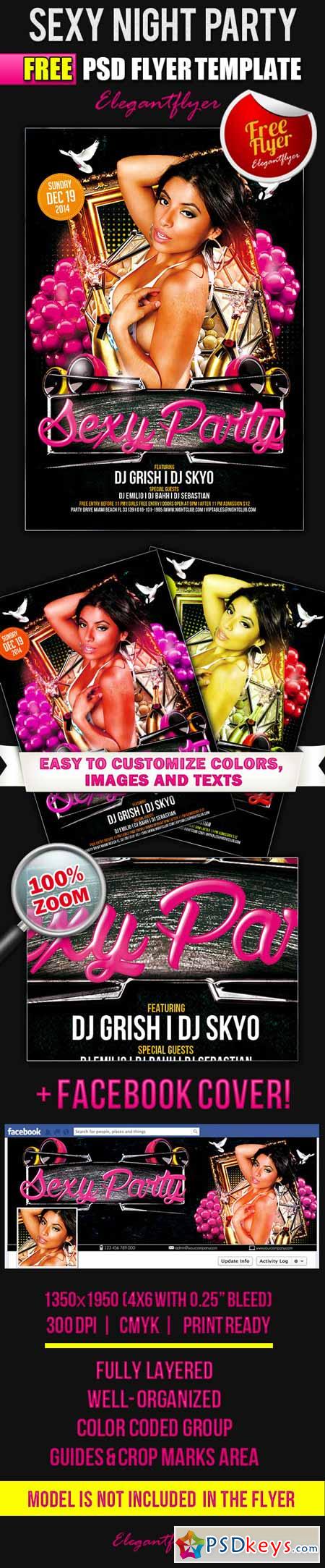 Sexy Night Party – Flyer PSD Template + Facebook Cover 2