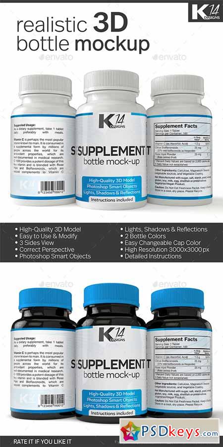 Download Supplement Bottle Mock-Up 12475966 » Free Download Photoshop Vector Stock image Via Torrent ...