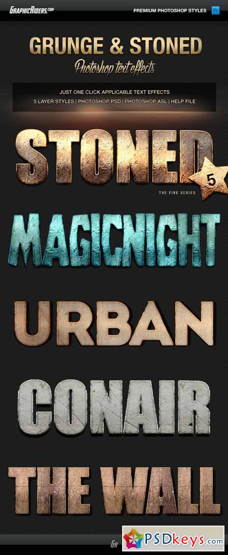 Various Text Effects Vol.1 - Grunge and Stoned 12271267