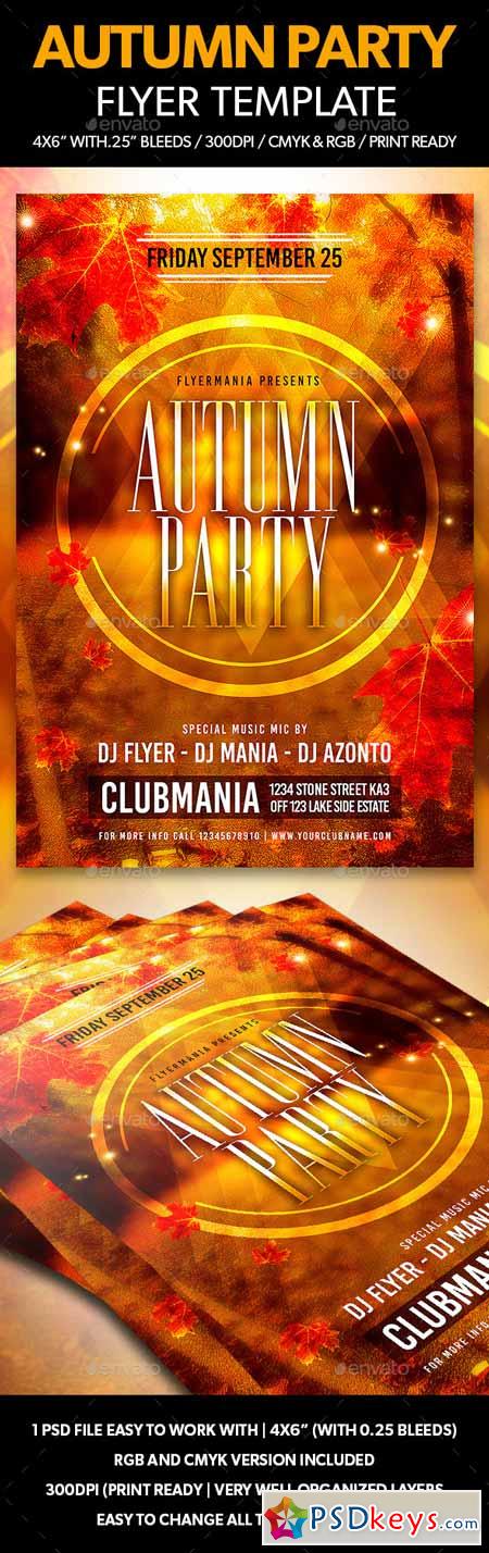 Autumn Party flyer Template 12716362