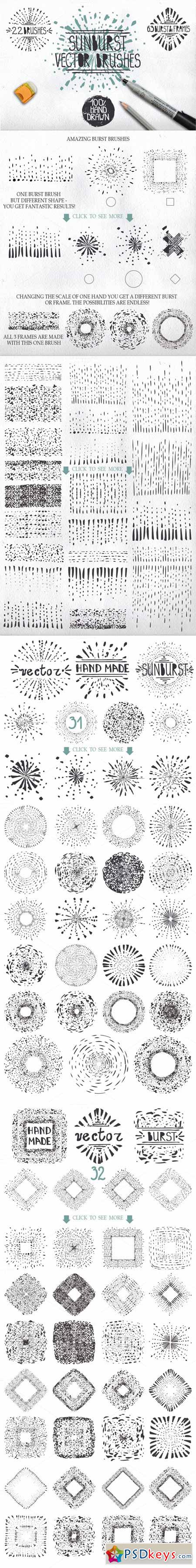 Burst ray pattern brushes set 358680