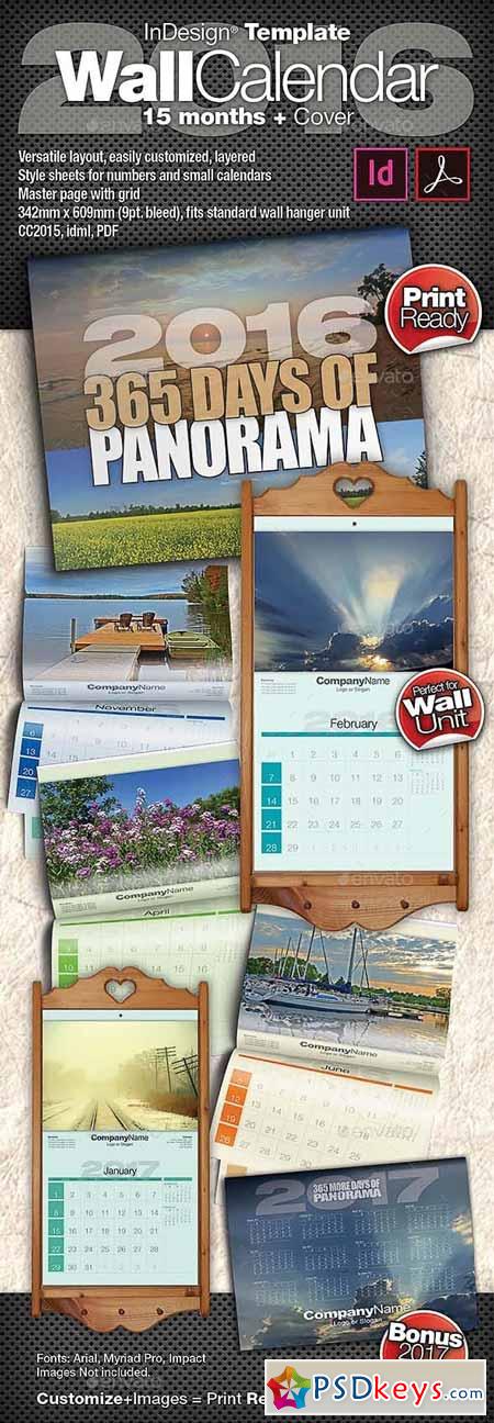 2016 Wall Calendar - 15 Months + Cover 12744636