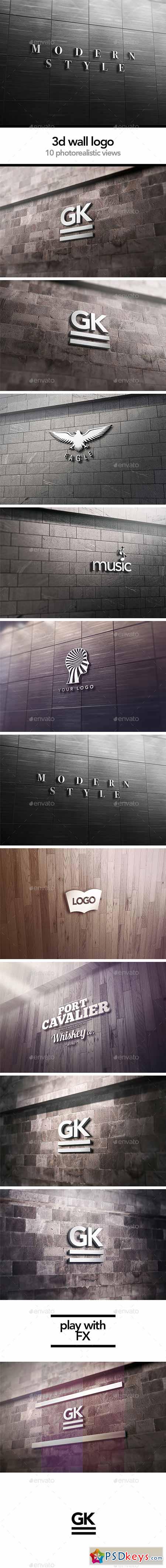 3D Logo Signage Wall Mock Up 12656394