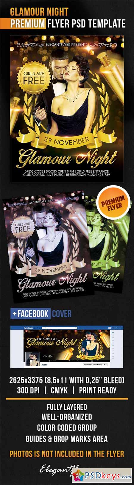 Glamour Night – Flyer PSD Template + Facebook Cover