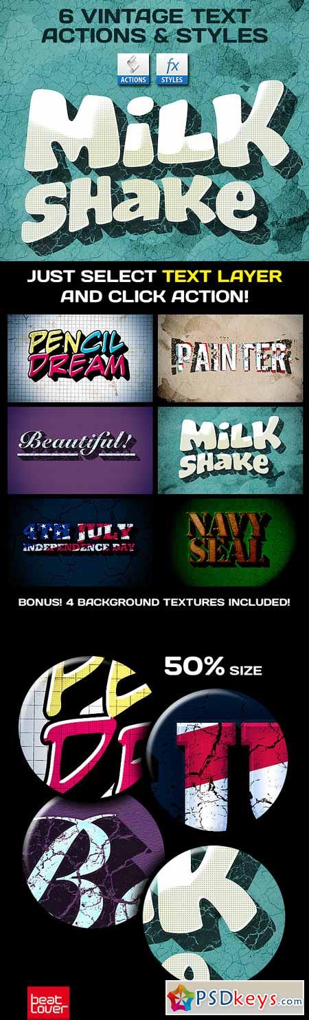 Vintage Text Actions Styles Textures Bundle 309272