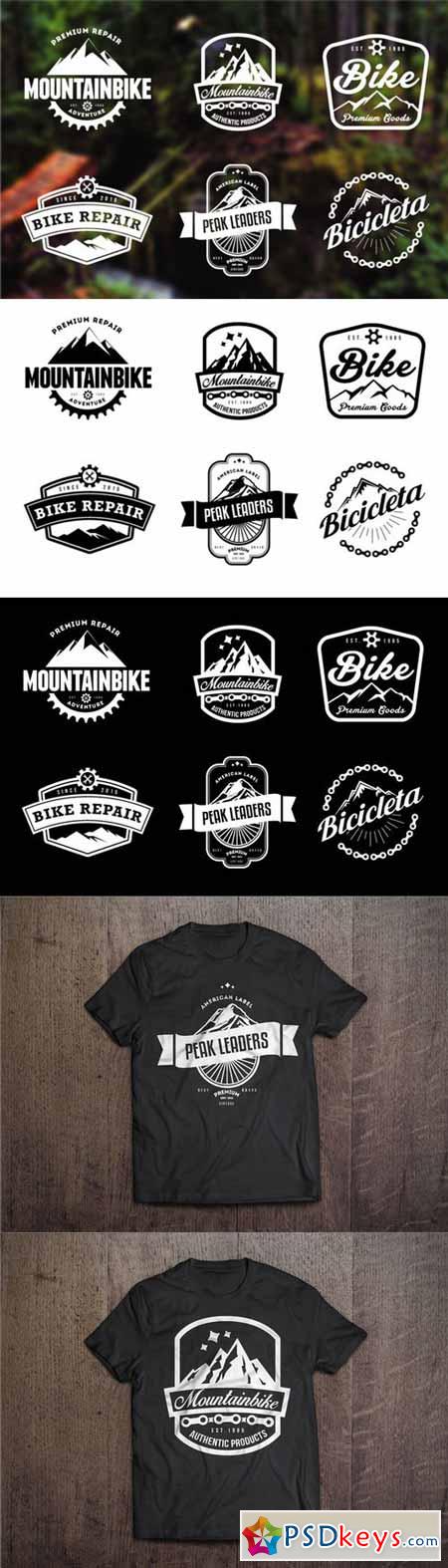 Mountain Bike Retro Badges 85908