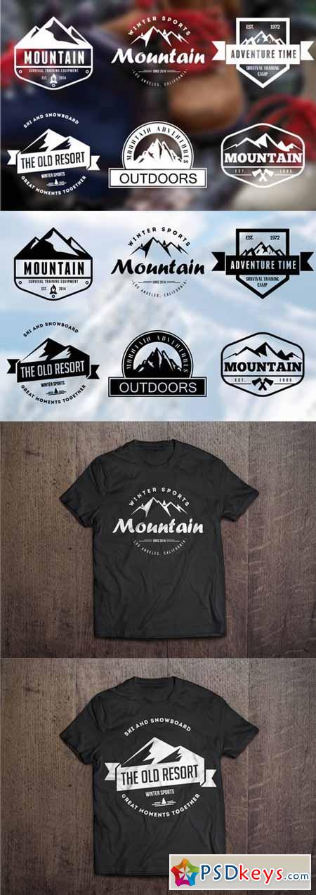 Mountain Vintage Badges 79943