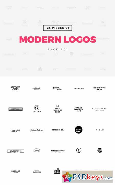 [Pack 01] 25 Modern Logo Templates 318848