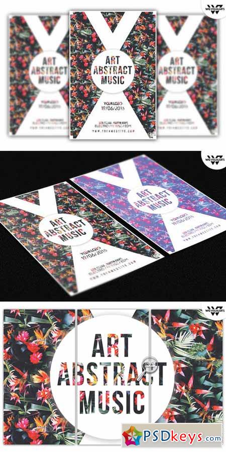 ART ABSTRACT MUSIC Flyer Template 362438