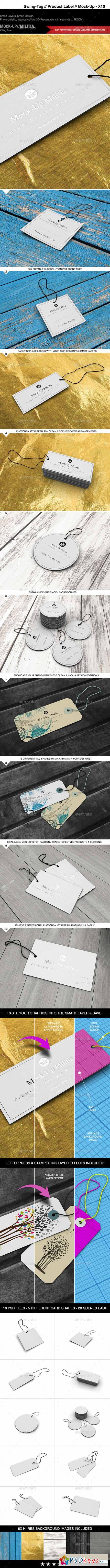 Swing Tag Hang Tag Product Label Mock-Up 12784451