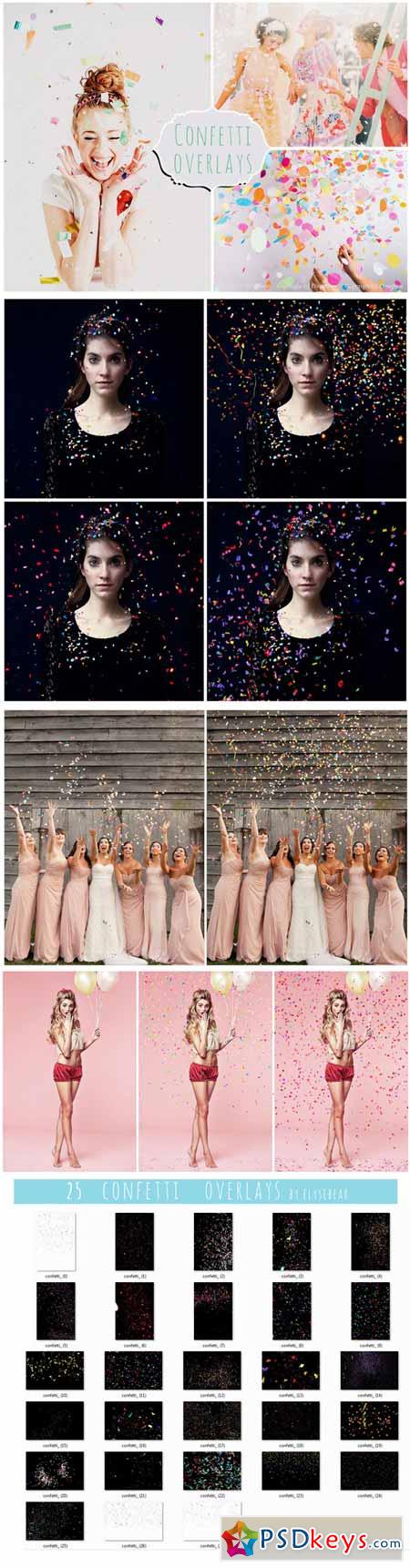 25 Confetti Photoshop Overlays 361313