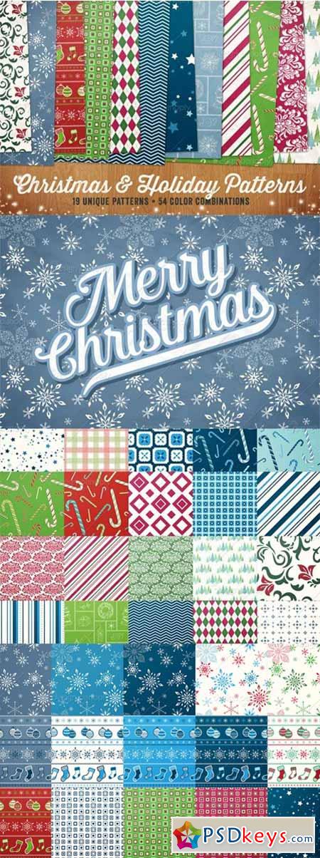 Seamless Christmas & Holiday Patterns Volume 1