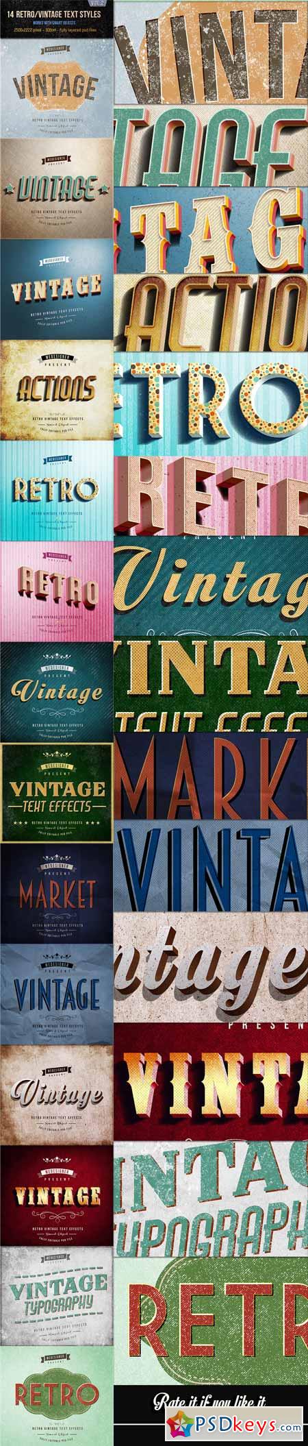 14 Retro Vintage Text Effects V.2 12821635