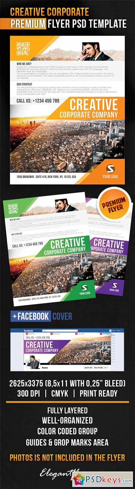 Creative Corporate – Flyer PSD Template + Facebook Cover