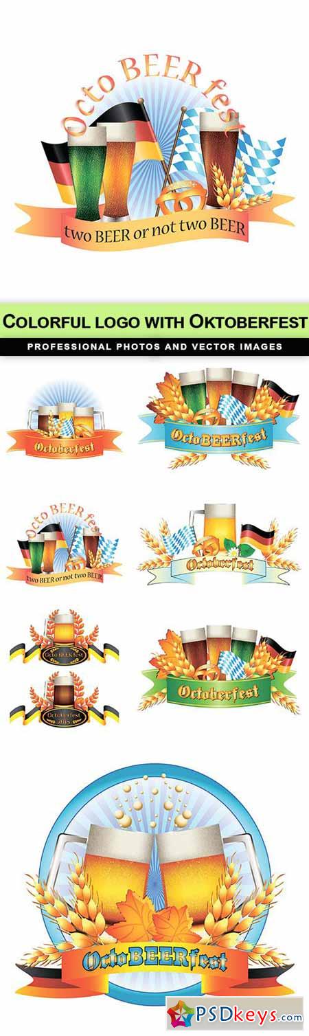 Colorful logo with Oktoberfest - 7 EPS