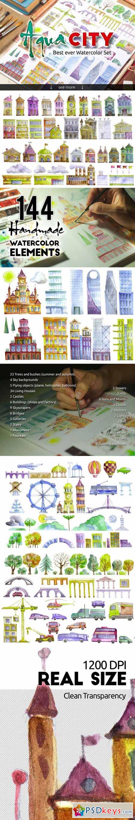 Watercolor set AQUA CITY Constructor 372712