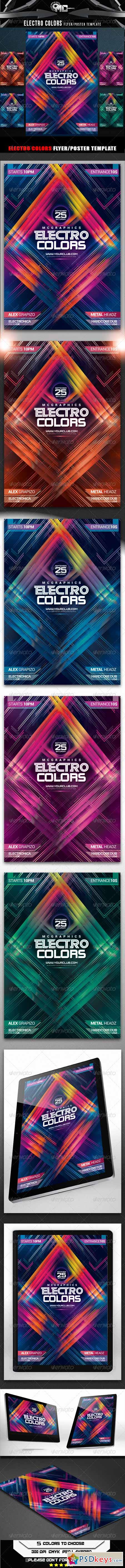 Electro Colors Flyer Poster Template 8545314
