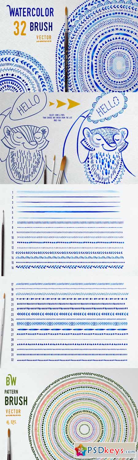 Vector Watercolor Brushes 311343
