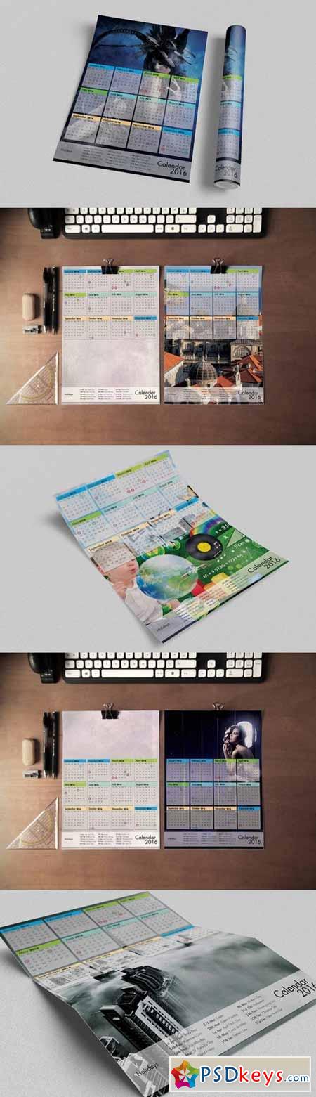 Calendar 2016 Template - A3 Portrait 377572