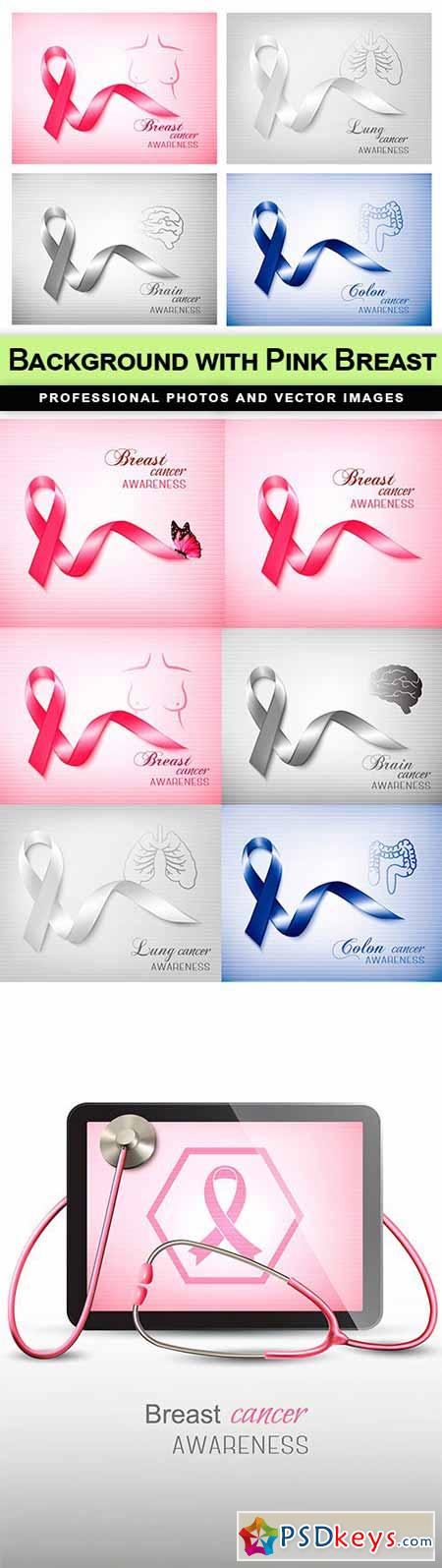 Background with Pink Breast - 8 EPS