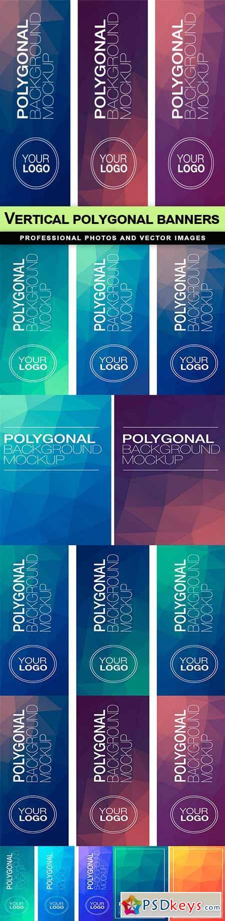 Vertical polygonal banners - 6 EPS