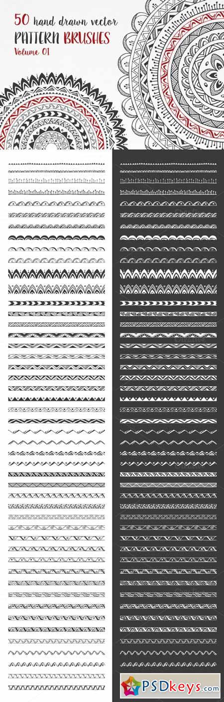 Hand Drawn Pattern Brushes Vol. 01 384316