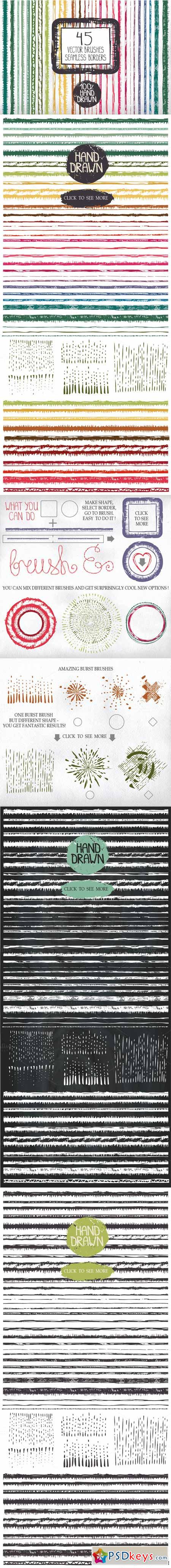 Hand drawn seamless border,brushes04 357871