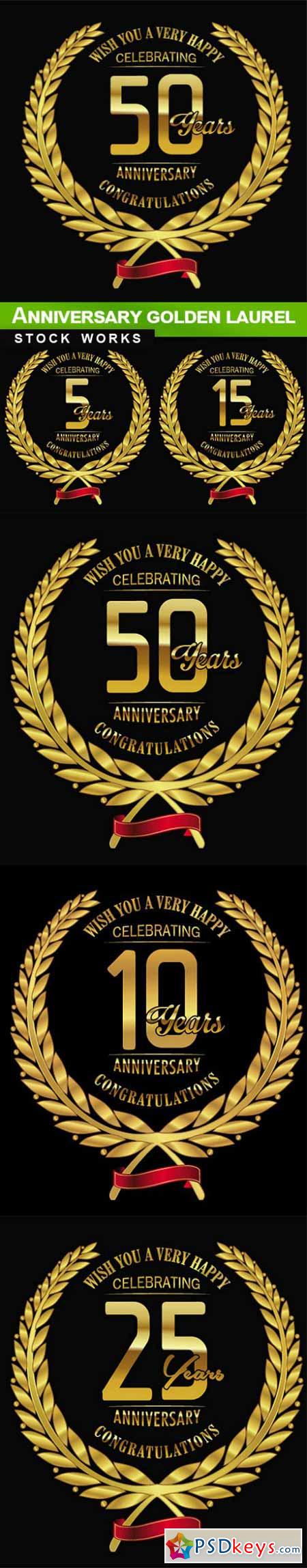 Anniversary golden laurel - 5 EPS