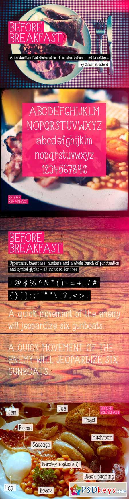 Before Breakfast typeface 63758