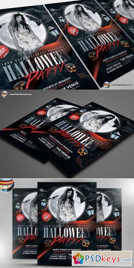 Black Halloween Club Flyer Template 387579