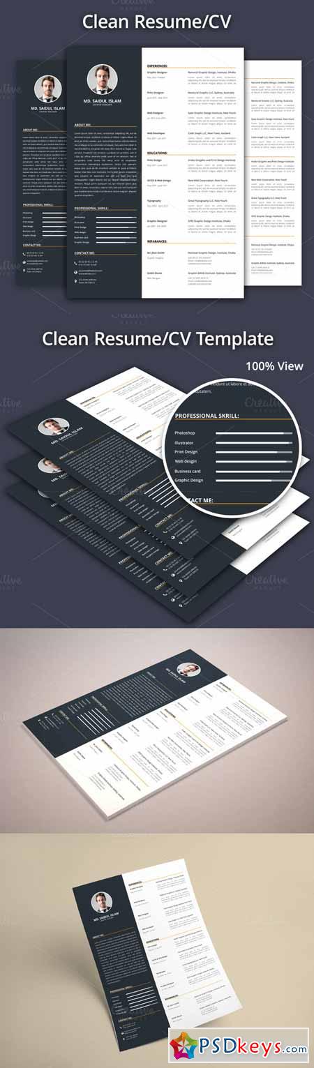 Clean Resume CV Template 388345