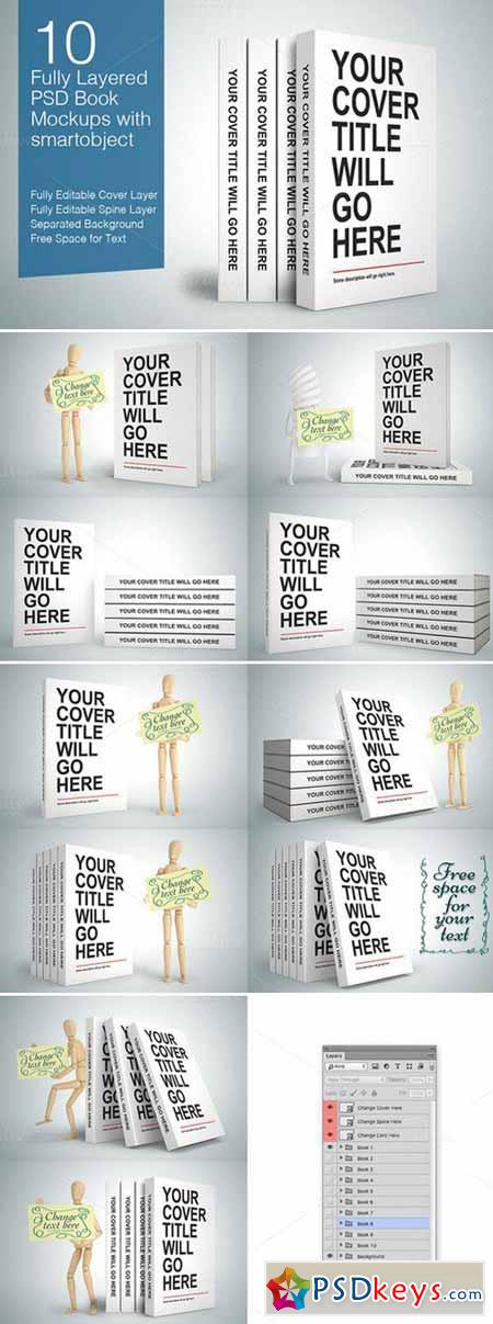 Book Mock-ups - 10 poses 387509